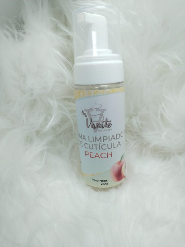Espuma limpia cutícula aroma a melocotón