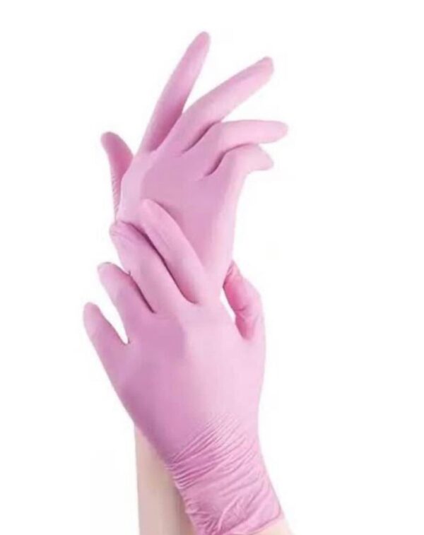Guantes de nitrilo color rosa